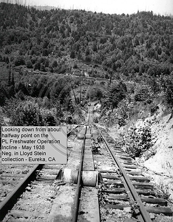 Looking down from about half way point on the PL Freshwater operation incline May 1938