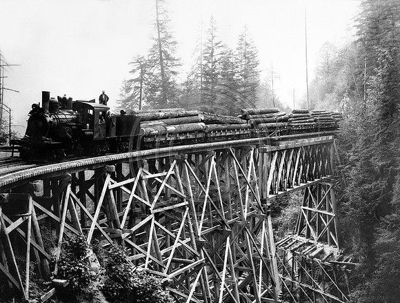 Train #202 Train stopped on trestle built in 1916 Pugent Sound