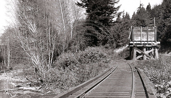 Water tank at end of trestle near swimming pool in PL Freshwater operations march 23rd n1941