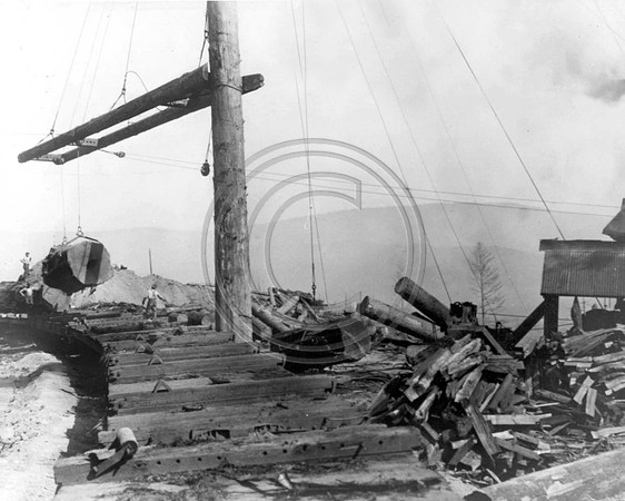 1925 Freshwater Operations Loading Logs on Rail Cars