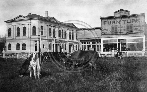 Arcata plaza On the left is the old City hall on the right is Moores sleep world
