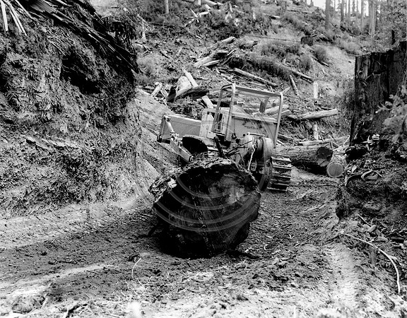 D-9 Cat working deep in the woods of Humboldt County
