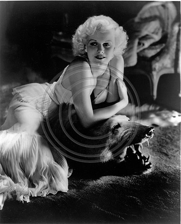 Jean Harlow on bear rug
