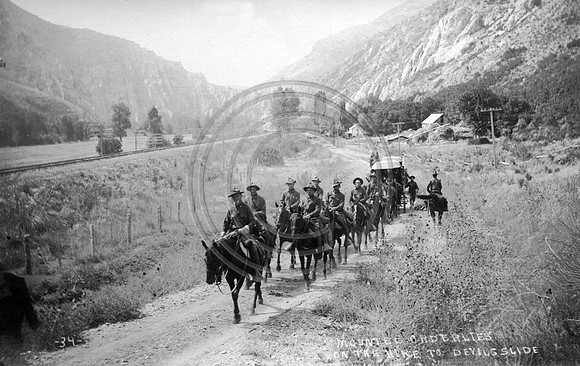 Mounted Orderlies on the hike to Devils slide
