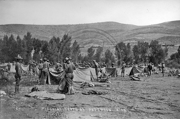 Pitchin tents at Peterson Utah