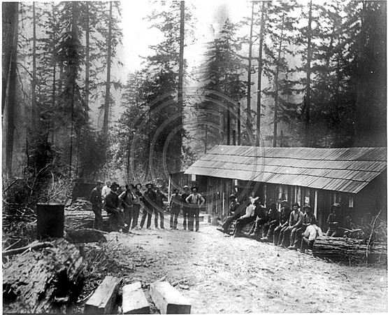 Taking a break from cutting rail road ties