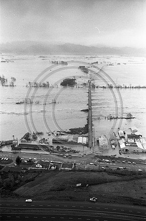 1964 Flood aerial Ferndale & Fernbridge