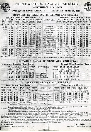 Northwestern Pacific Railroad Passenger Schedule