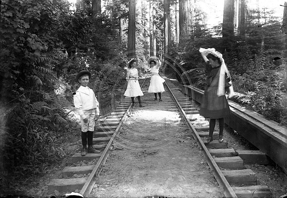 Wm Jayes and friens playing along side RR tracks