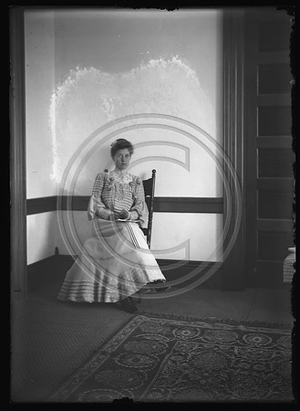 Lady sitting on a chair from 5x7 glass plate