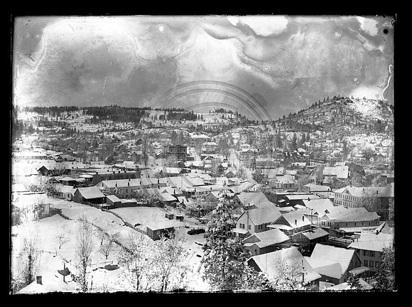 Snowy Town From 5x7 Glass Negative