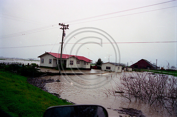 A Ferndale home incircled by flood waters