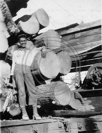 E.K. with a load of logs circa 1928