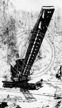 Crane with Logger aboard circa August 12, 1928