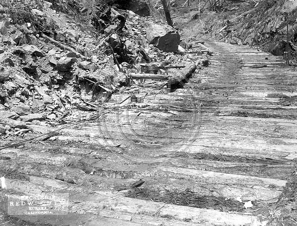 View of a skid row made from small logs