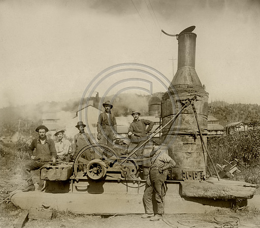 Steam Donkey at Pacific Lumber Company Scotia Ca.