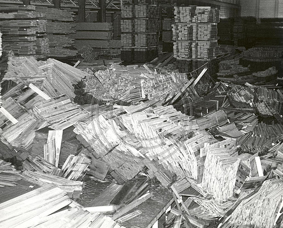 t 64 Flood Scotia J-Shed Tumbled Mass of Finshed Lumber