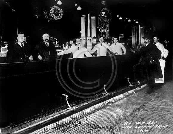 Mens only bar with latrine front 1904
